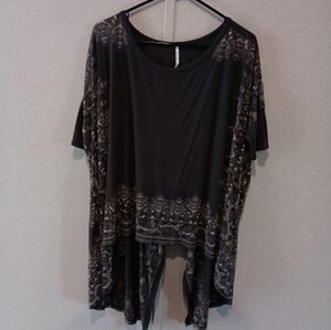 FREE PEOPLE Women's Black Patterned Top